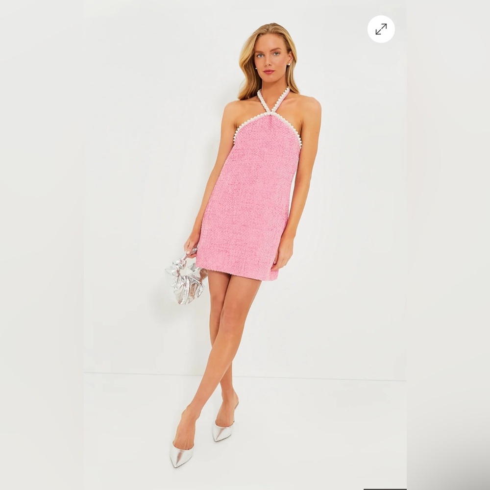 Tuckernuck Hyacinth House Pink Tweed and Pearl Petra Mini Dress Size Small